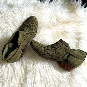 Army Green Soda Ankle Booties